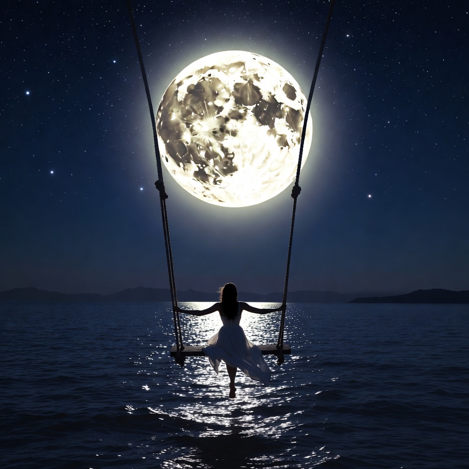 Swinging under a full moon Swinging under a full moon