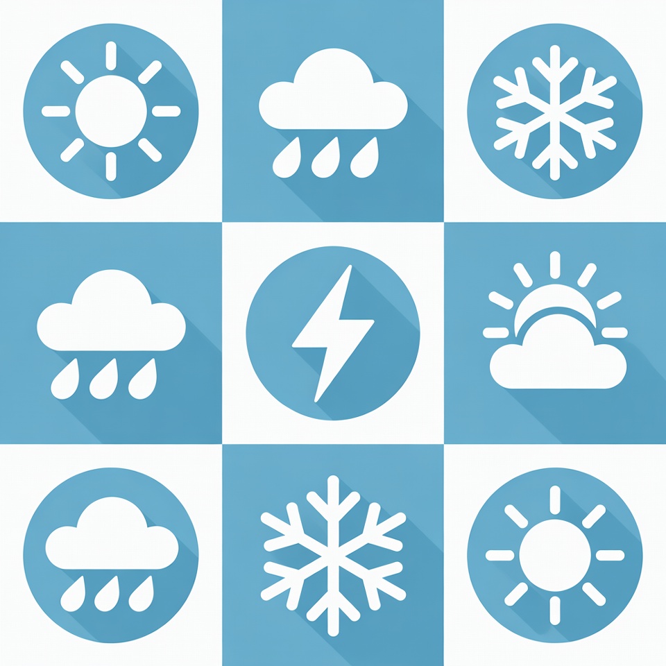 Weather icons in simple design Weather icons in simple design