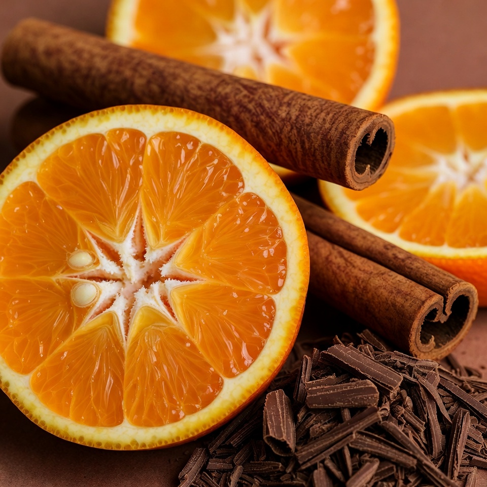 Chocolate and orange dessert ingredients Chocolate and orange dessert ingredients