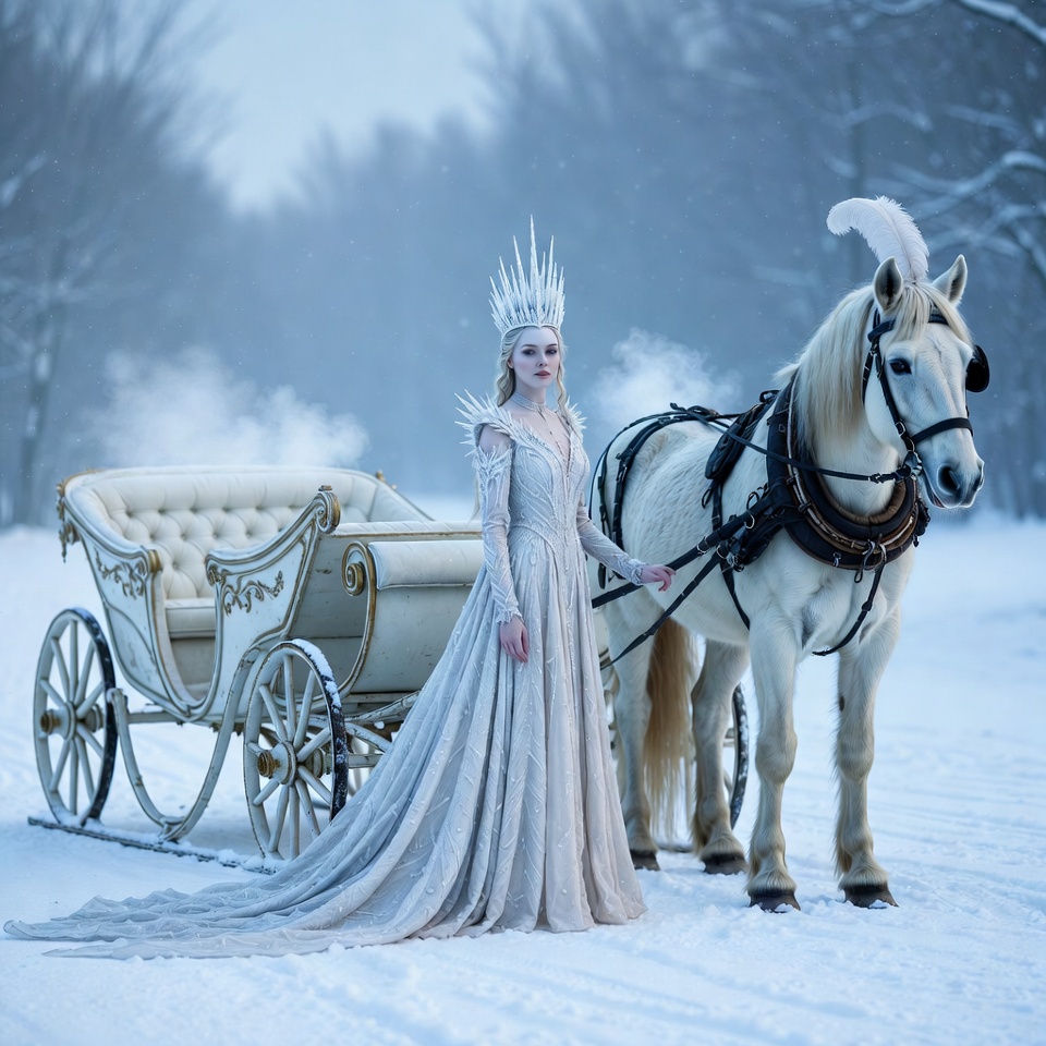 Snowy fairytale carriage ride Snowy fairytale carriage ride