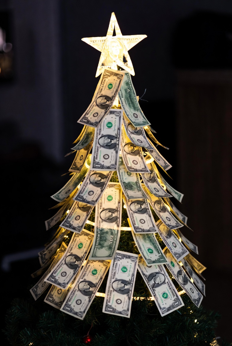 Money tree decorated for celebration Money tree decorated for celebration