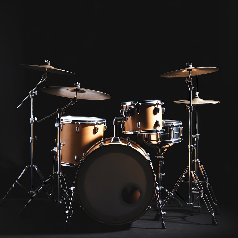 Drum set against black background Drum set against black background