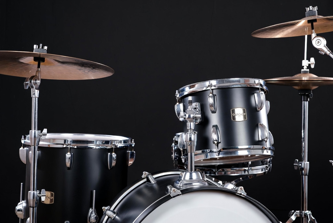 Drum kit on black background Drum kit on black background