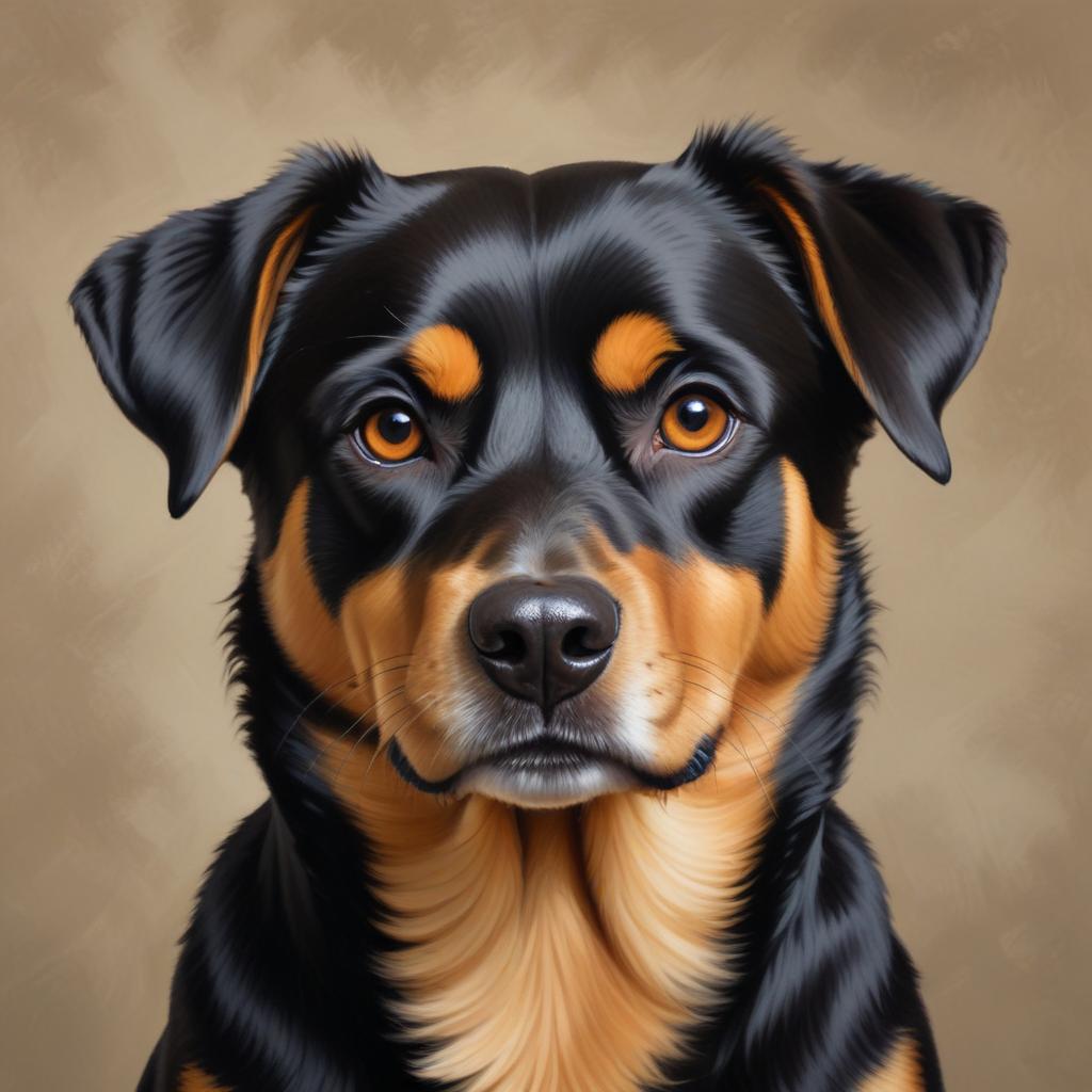 Rottweiler portrait with warm background Rottweiler portrait with warm background