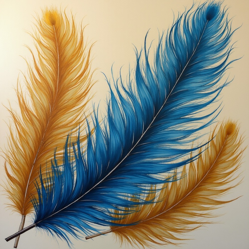 Colorful feathers in vibrant detail Colorful feathers in vibrant detail