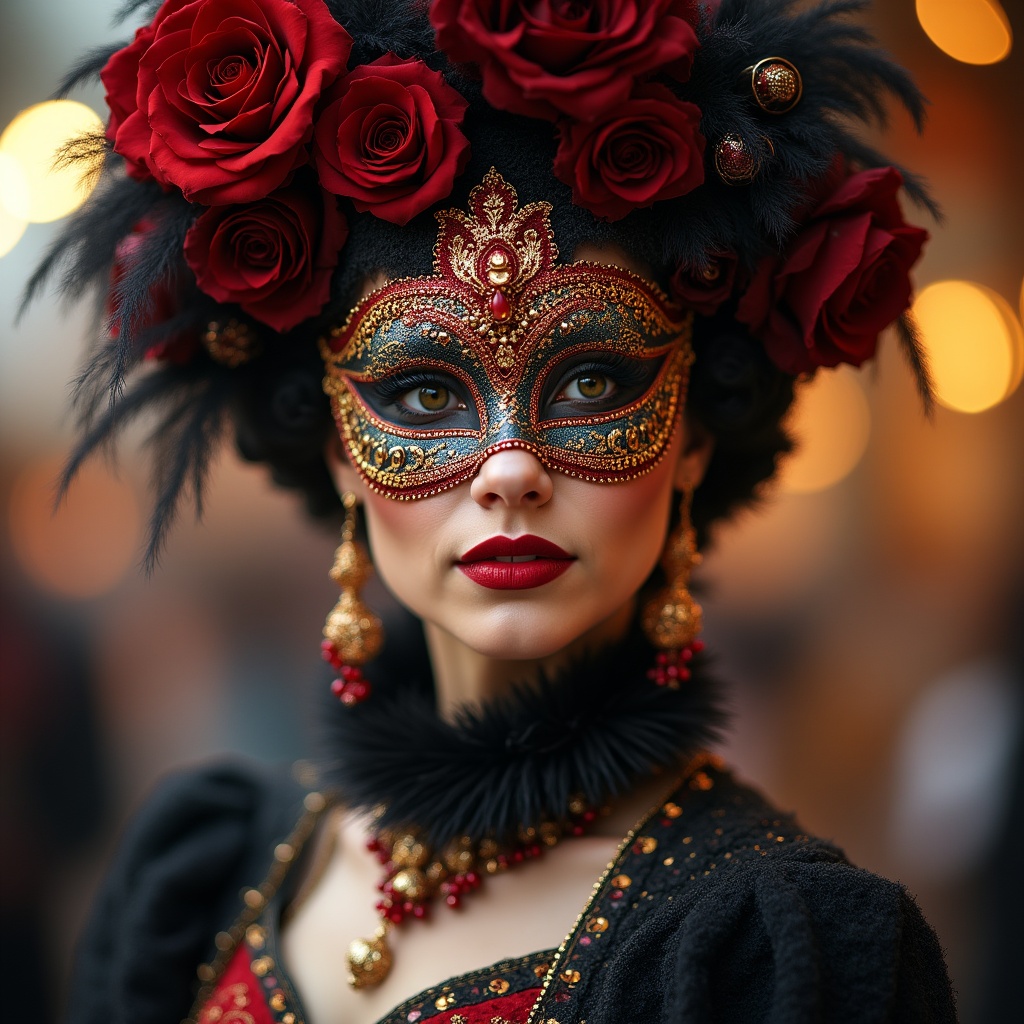 Elegant woman in festive mask Elegant woman in festive mask