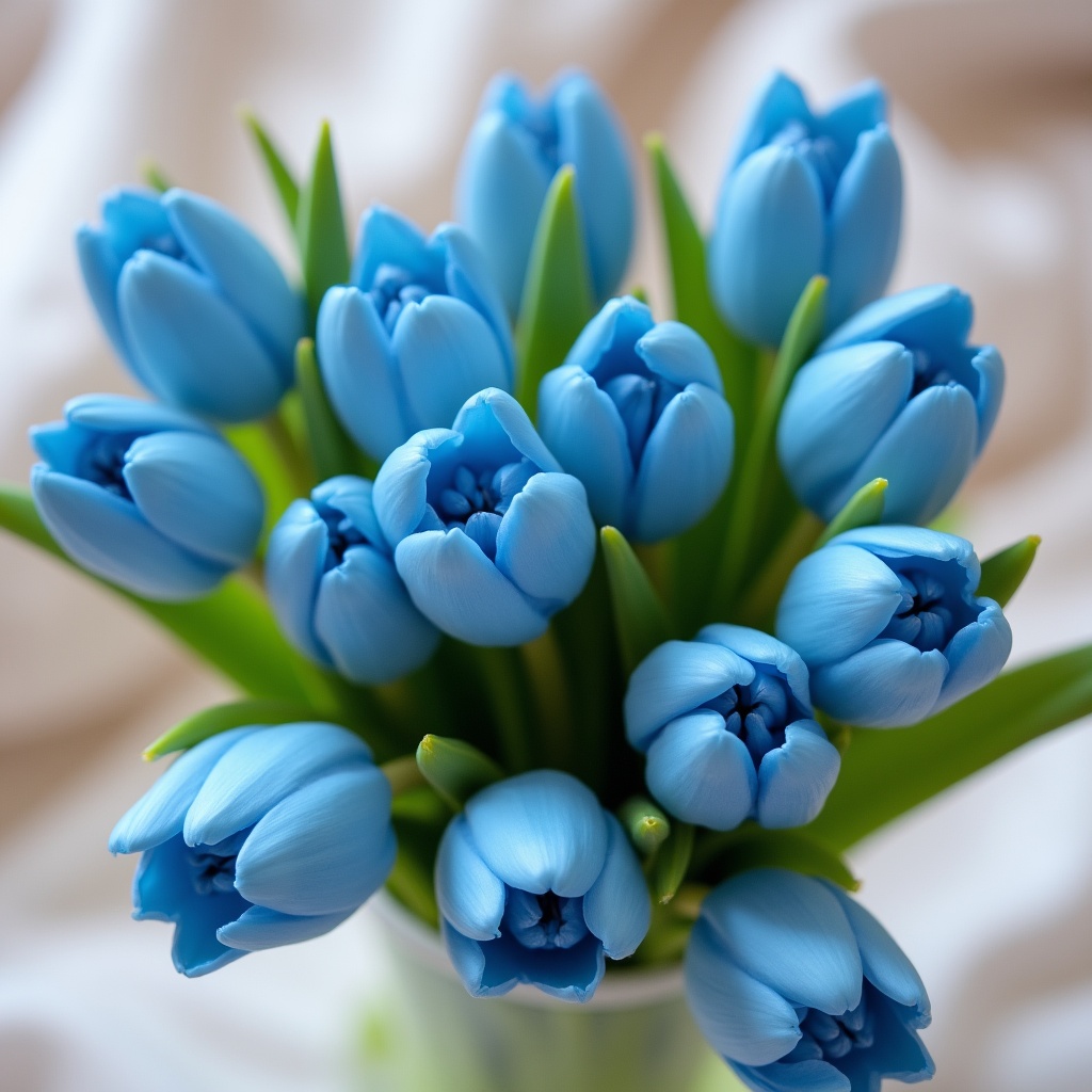 Beautiful blue tulips in a vase Beautiful blue tulips in a vase