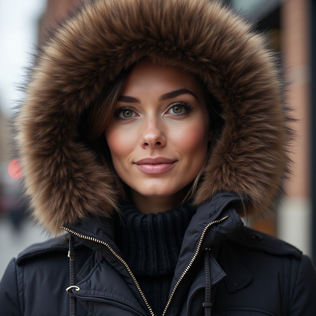 Winter fashion in urban setting Winter fashion in urban setting