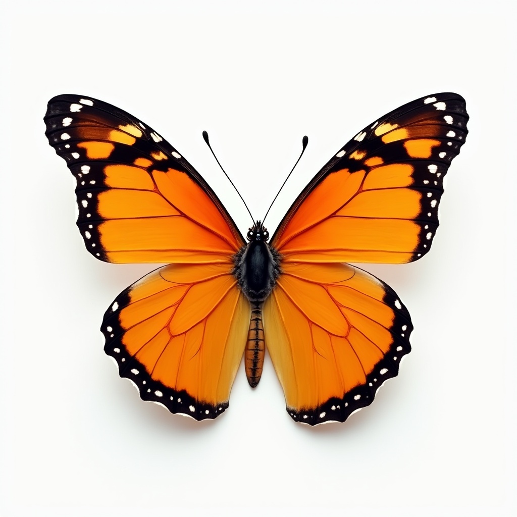 Beautiful orange butterfly displays wings Beautiful orange butterfly displays wings