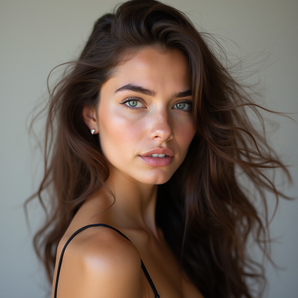 Beautiful woman with flowing hair Beautiful woman with flowing hair