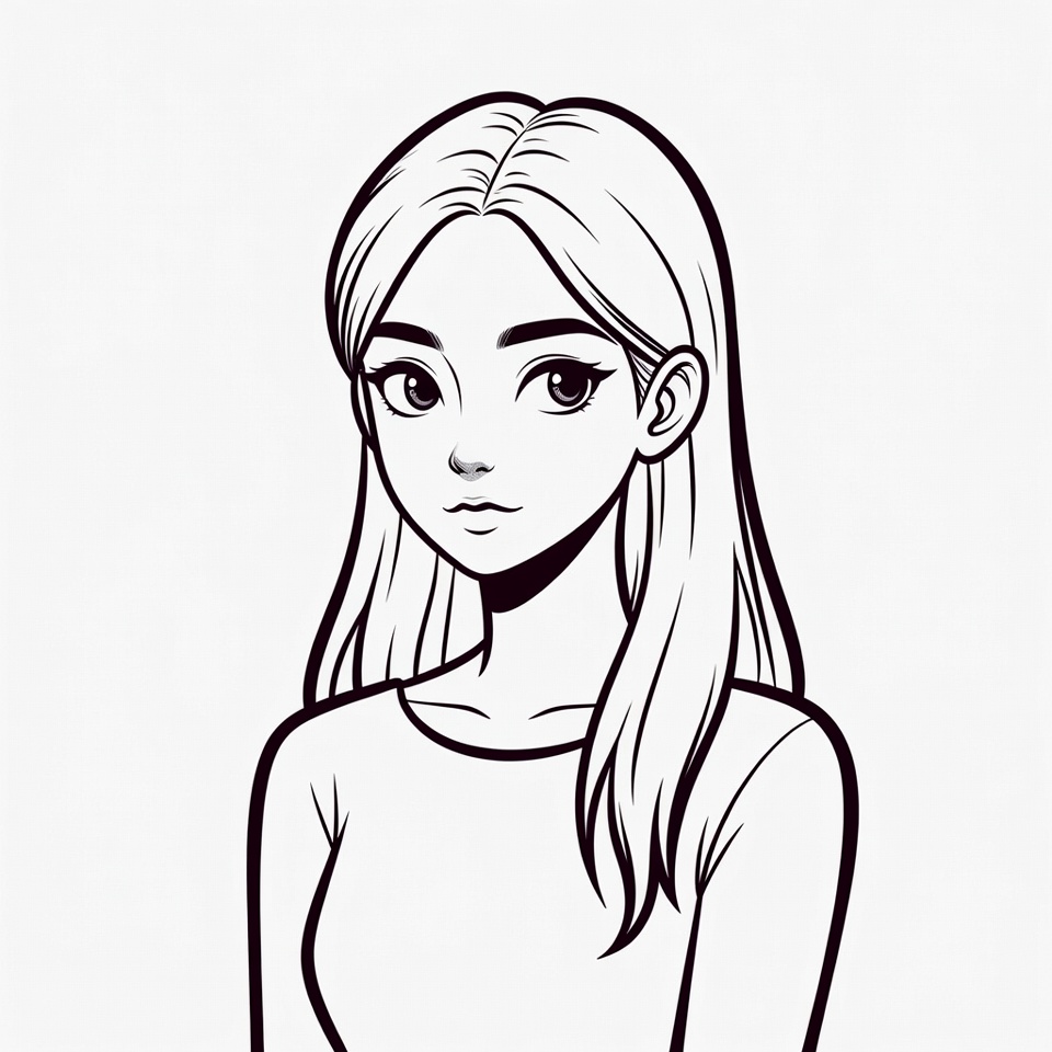 Stylized portrait of a young woman Stylized portrait of a young woman