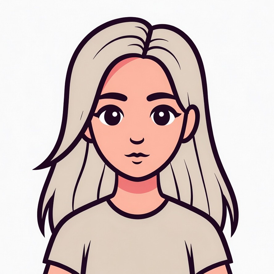 Girl with long hair in minimal style Girl with long hair in minimal style