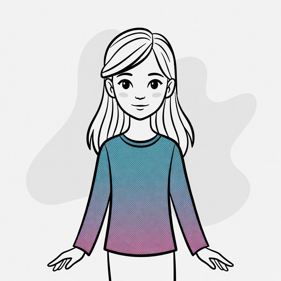 Cute girl in colorful shirt Cute girl in colorful shirt