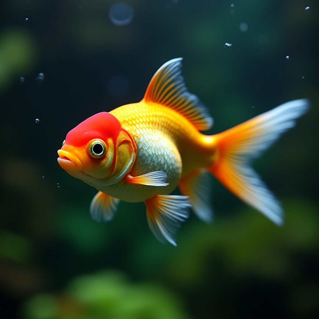 Colorful goldfish swimming in water Colorful goldfish swimming in water