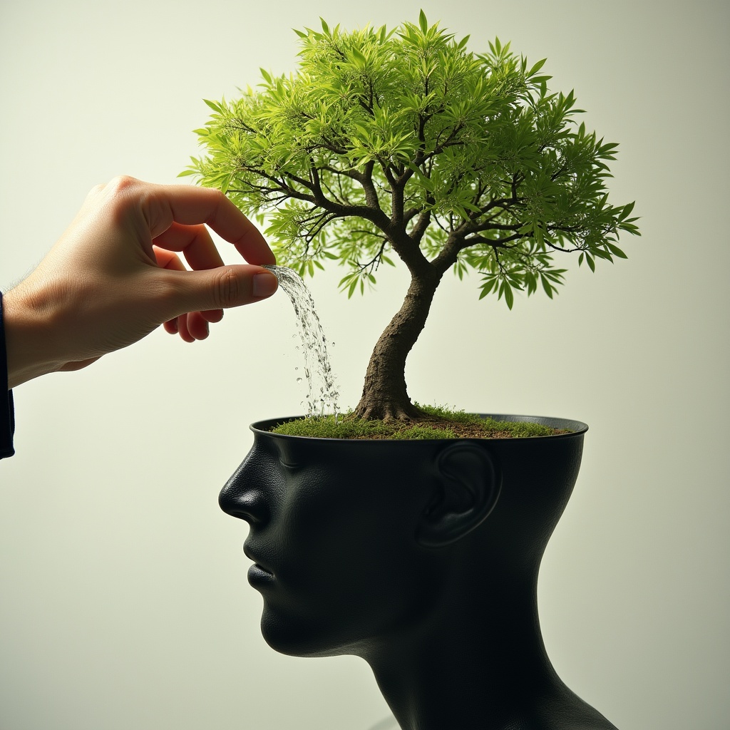 Grow ideas with a tree on a head Grow ideas with a tree on a head