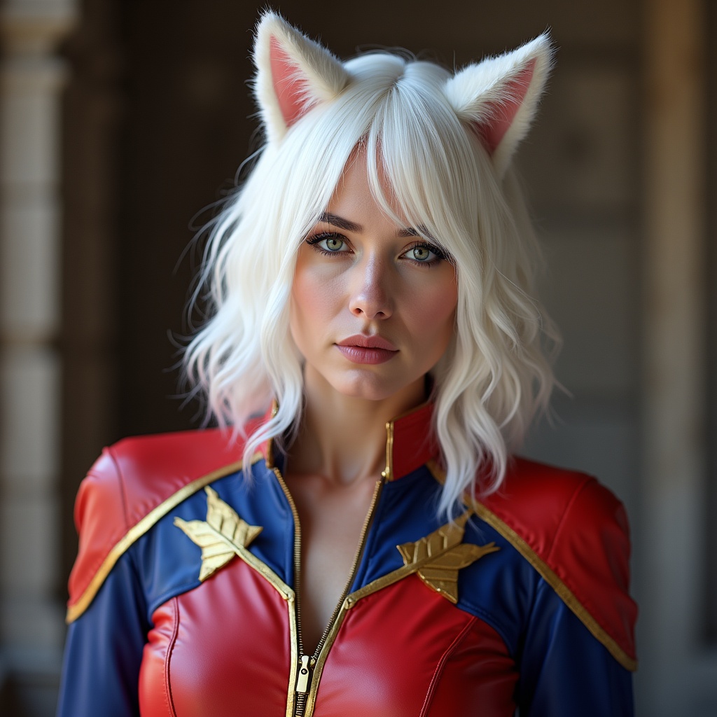 Female cosplayer in colorful outfit Female cosplayer in colorful outfit