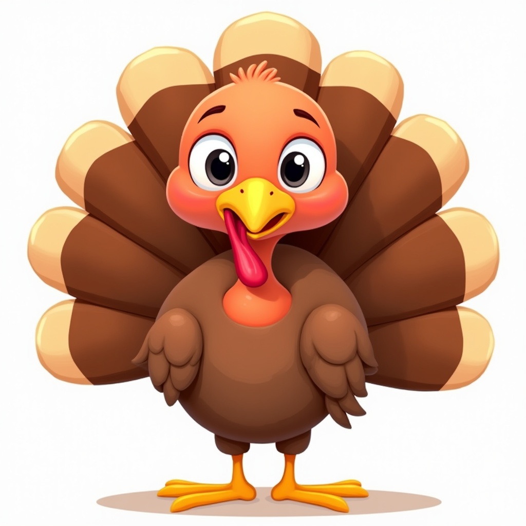 Cartoon turkey with big tail feathers Cartoon turkey with big tail feathers