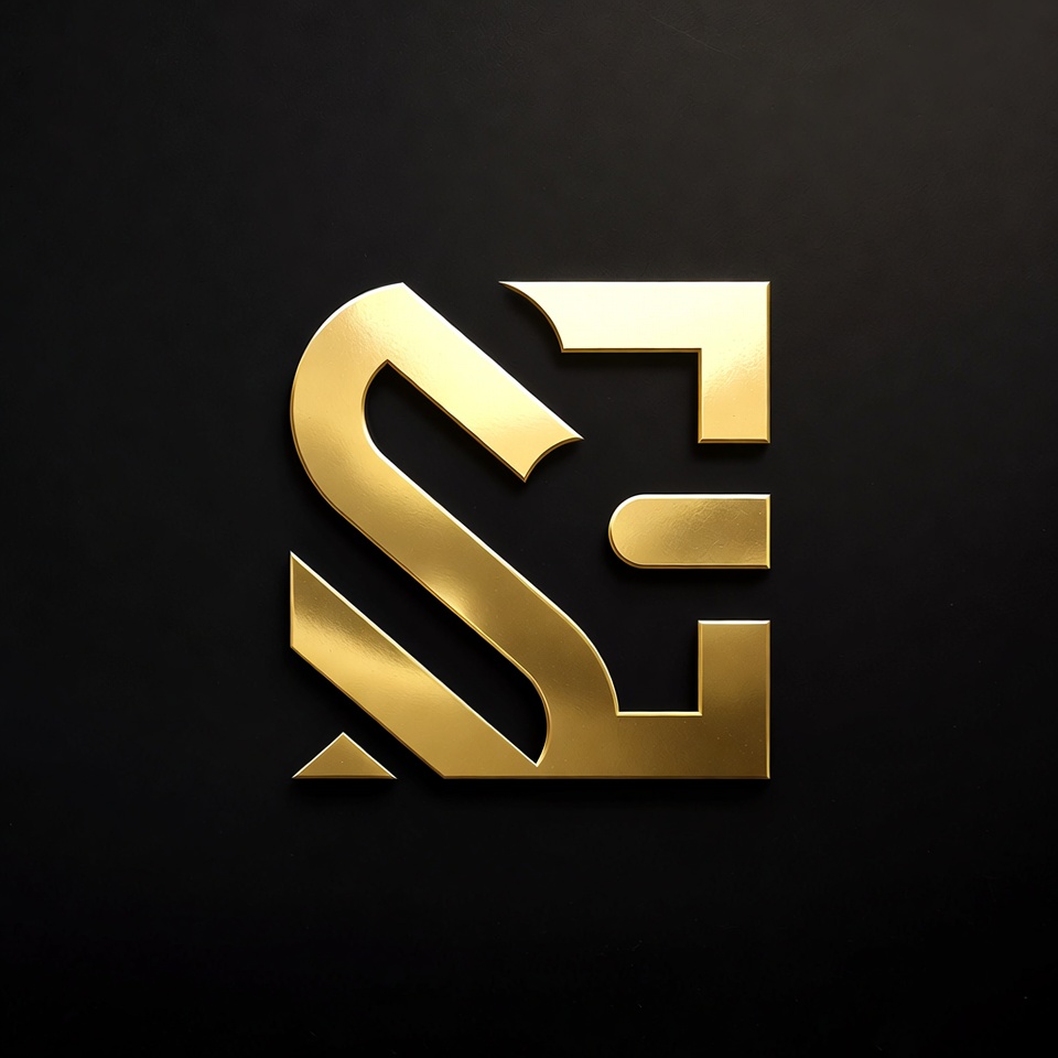 Modern gold logo design on black Modern gold logo design on black