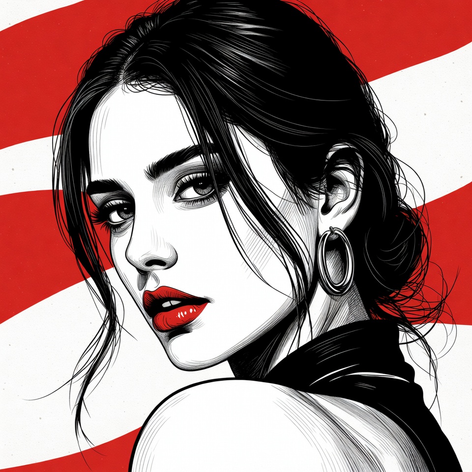 Young woman with bold makeup and hair Young woman with bold makeup and hair