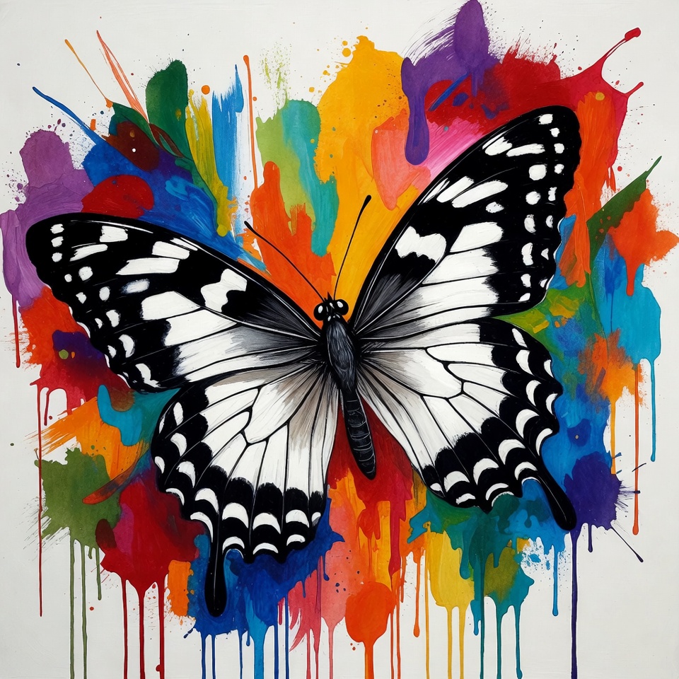 Butterfly art on colorful background Butterfly art on colorful background