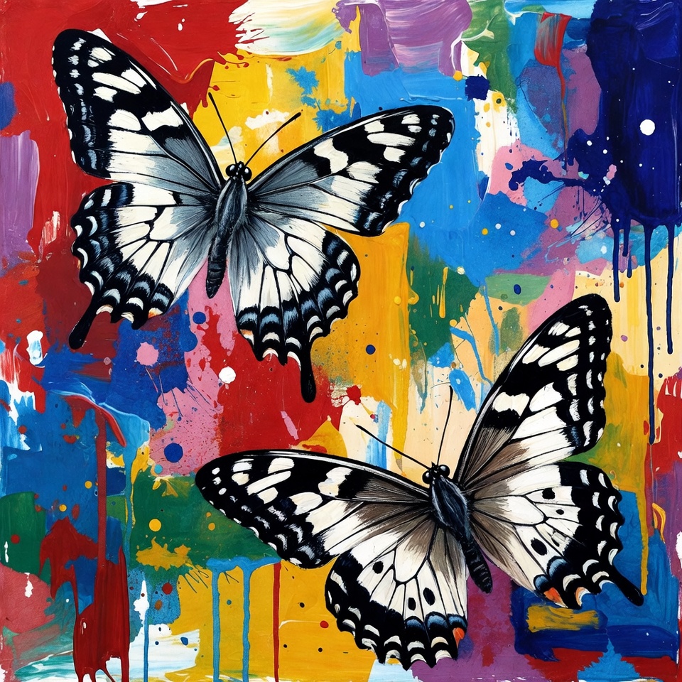 Butterflies on colorful background Butterflies on colorful background