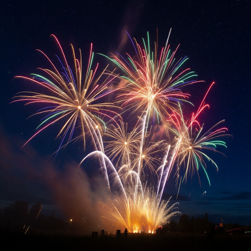 Colorful fireworks display at night Colorful fireworks display at night