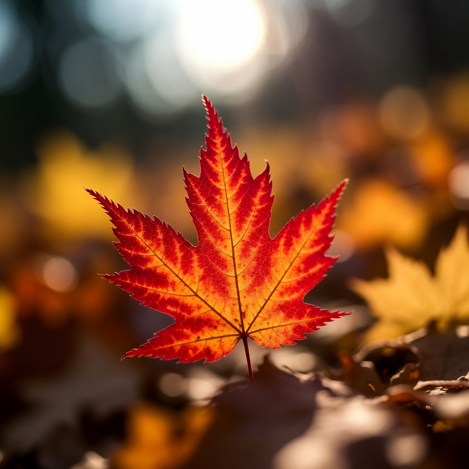 Bright red maple leaf in autumn Bright red maple leaf in autumn