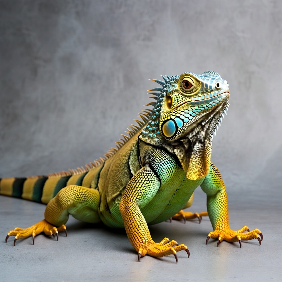 Colorful lizard in studio setting Colorful lizard in studio setting