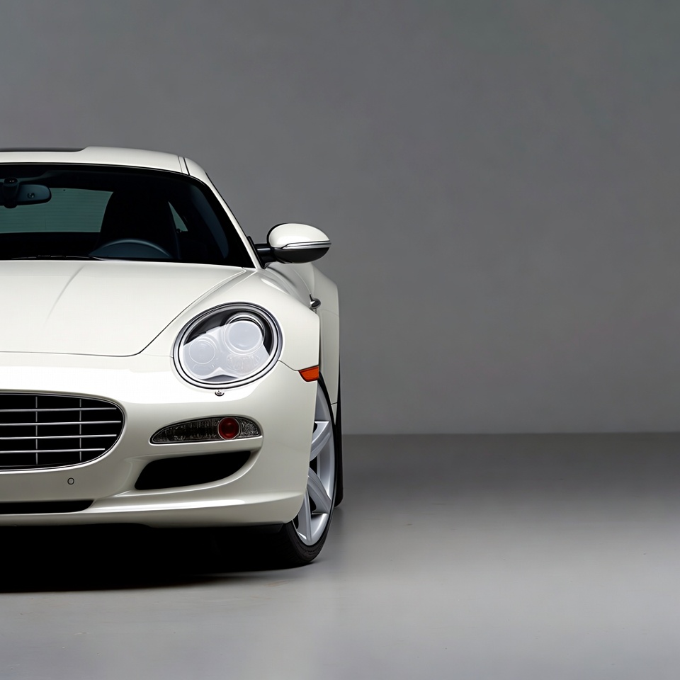 Stylish white sports car in studio Stylish white sports car in studio