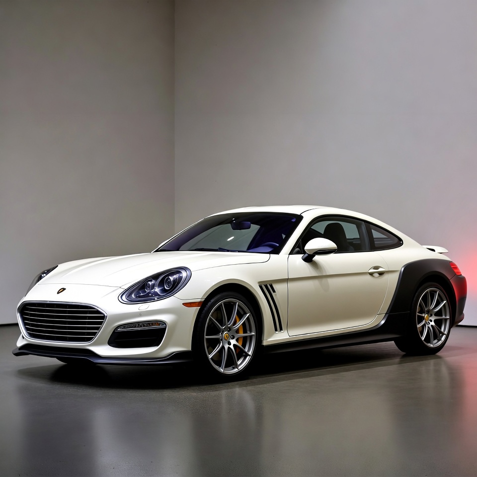 Luxury sports car in showroom display Luxury sports car in showroom display