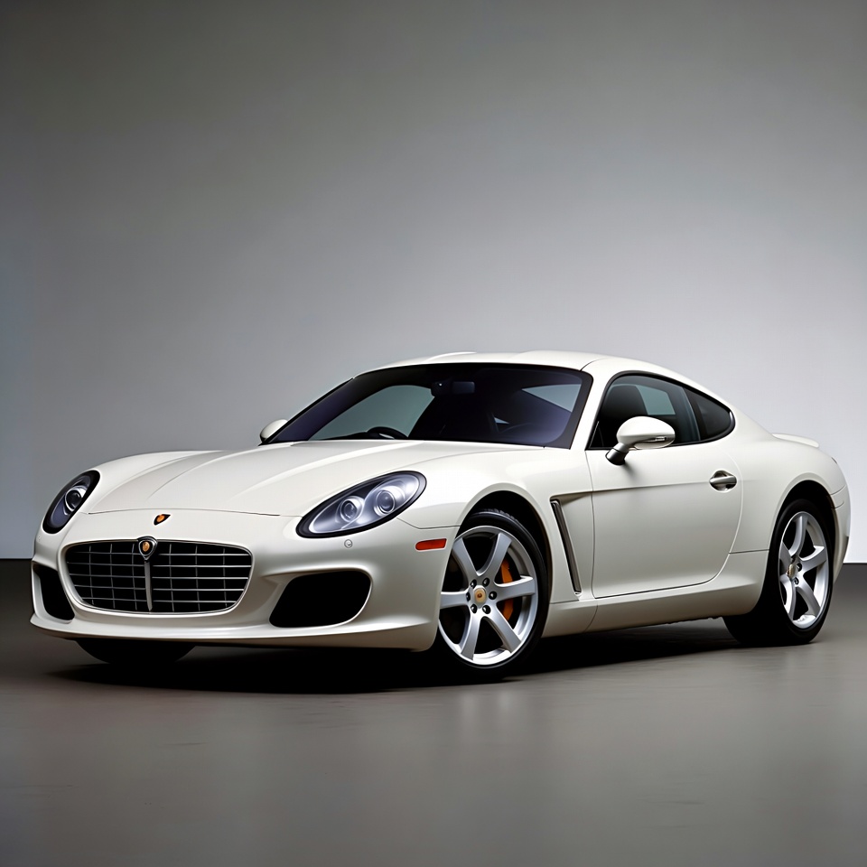 Luxury sports car on display in studio Luxury sports car on display in studio