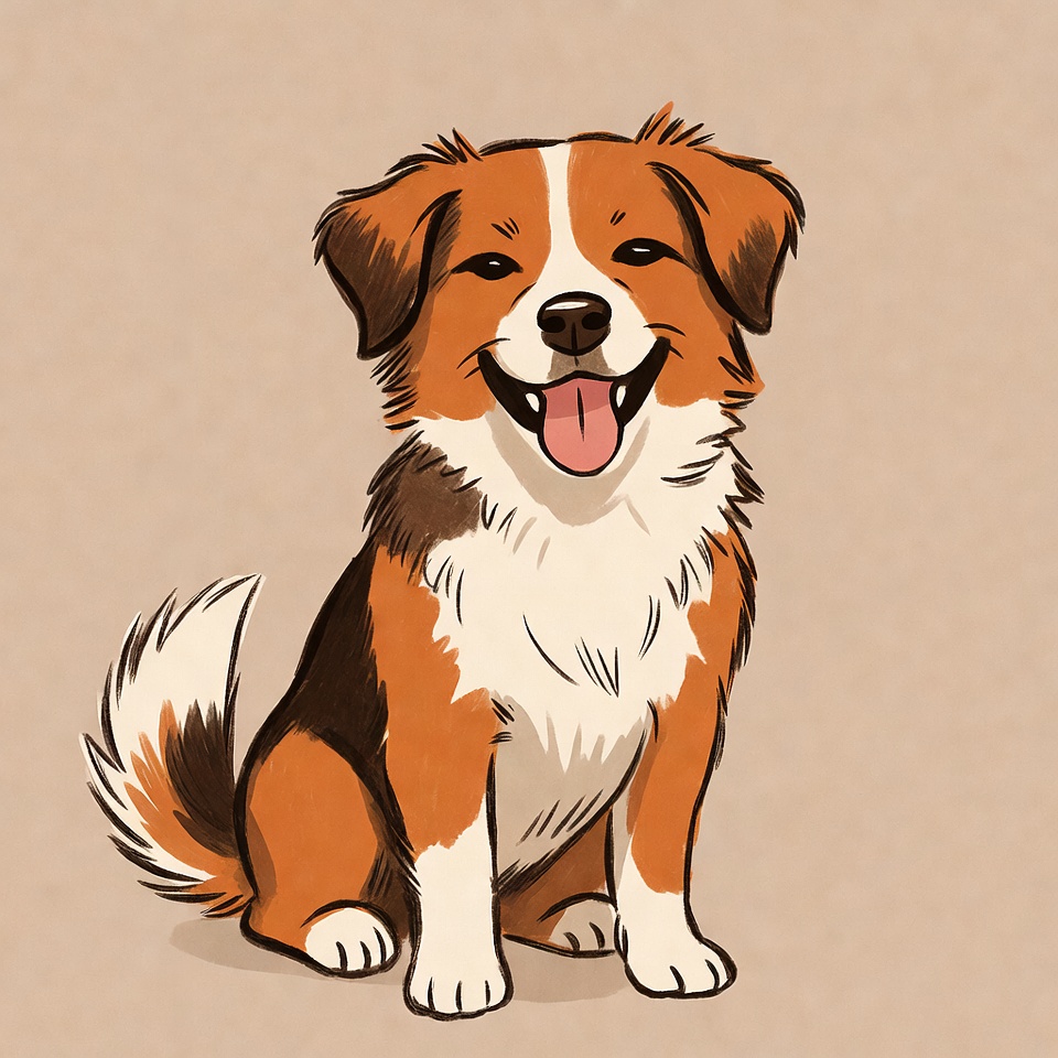 Cute dog sitting and smiling Cute dog sitting and smiling