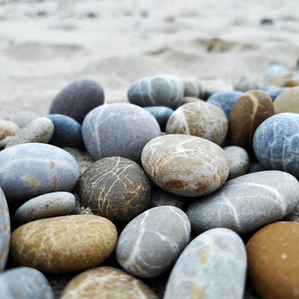 Smooth stones on the beach Smooth stones on the beach