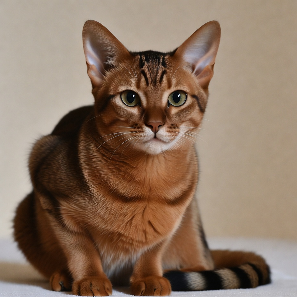 Cat sits on soft surface indoors Cat sits on soft surface indoors