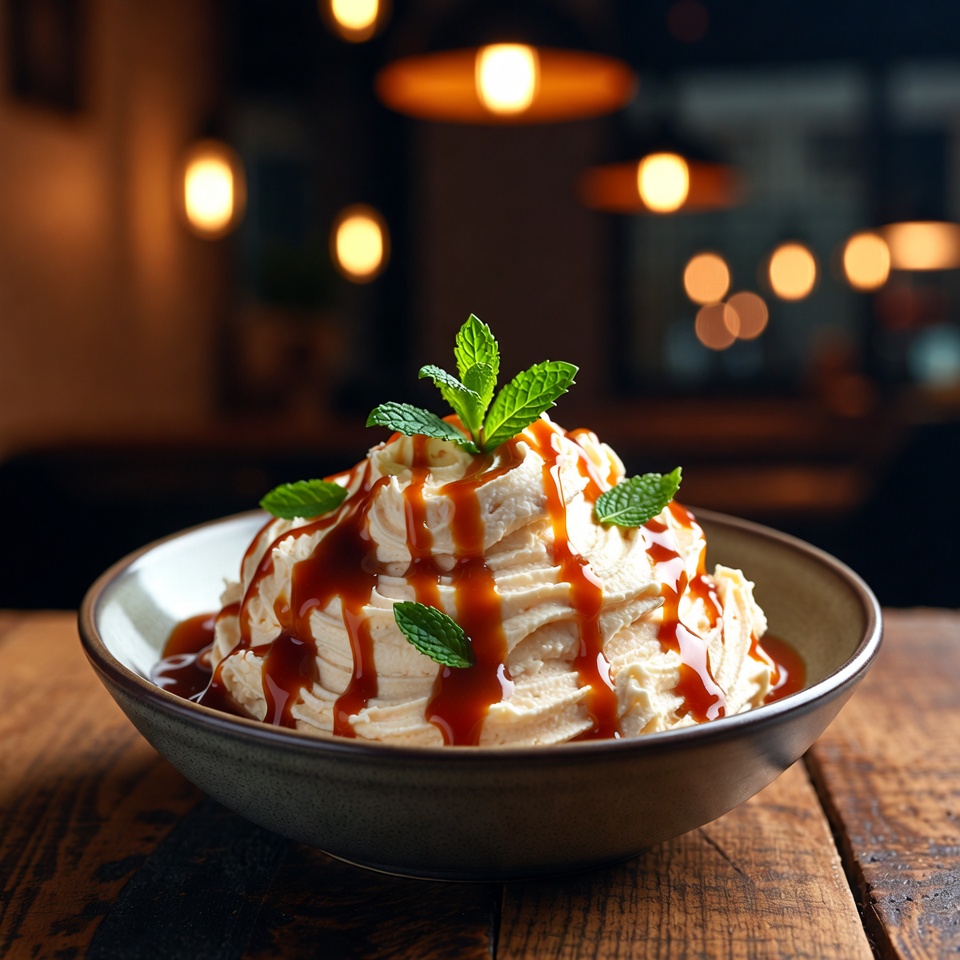 Creamy dessert served in a bowl Creamy dessert served in a bowl