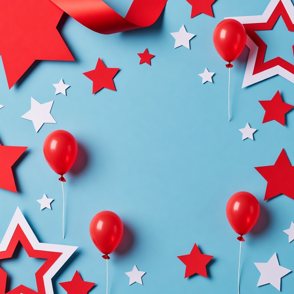 Red and white decorations for celebrations Red and white decorations for celebrations