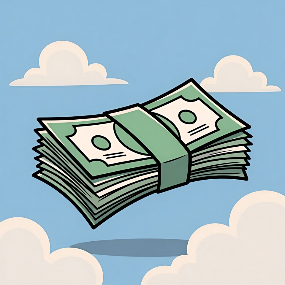 Money floating in the sky Money floating in the sky