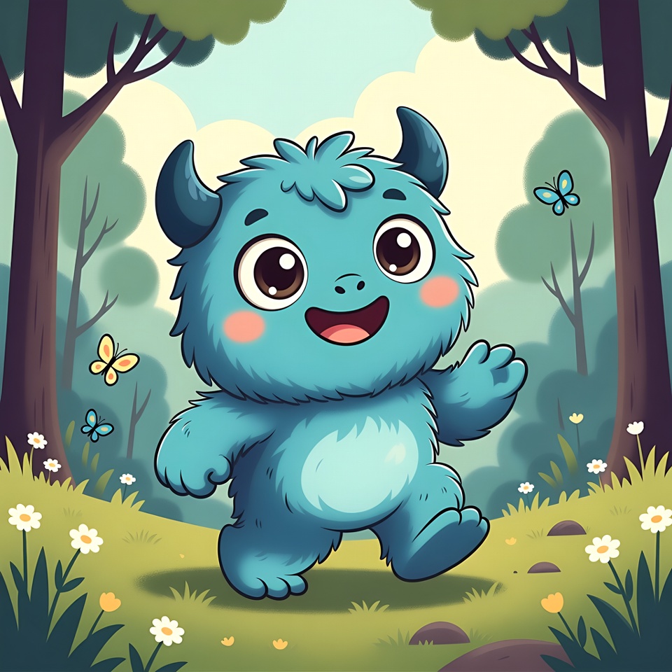 Monster in a forest walking Monster in a forest walking