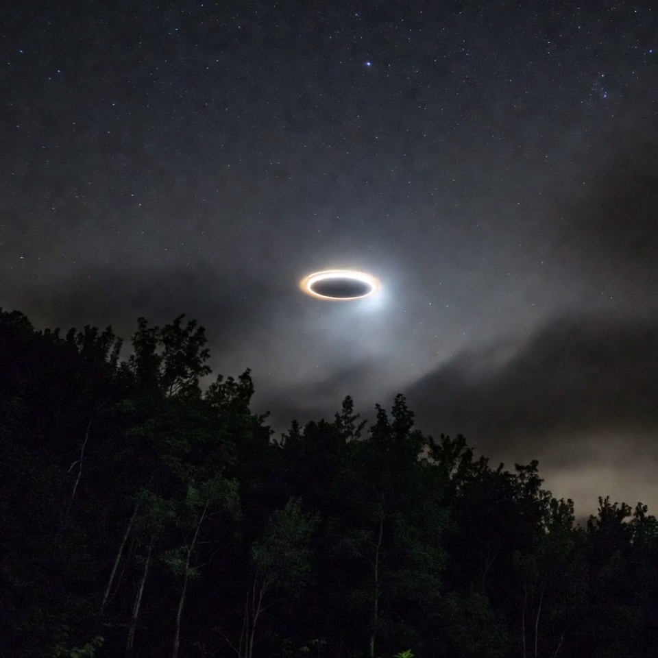 Mysterious ring in night sky Mysterious ring in night sky