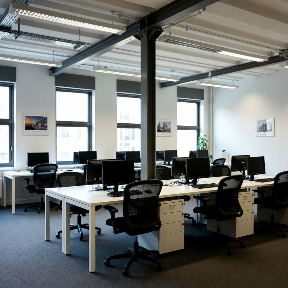 Modern office space with desks Modern office space with desks