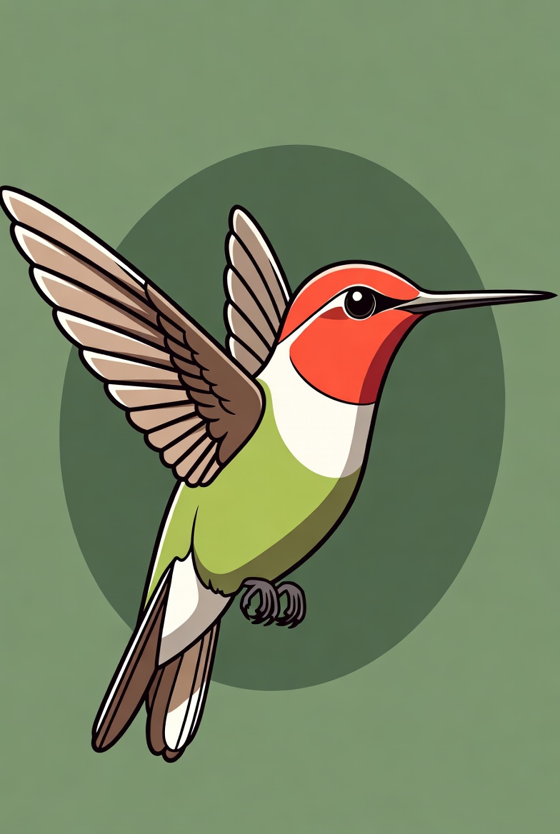 Hummingbird in bright colors Hummingbird in bright colors