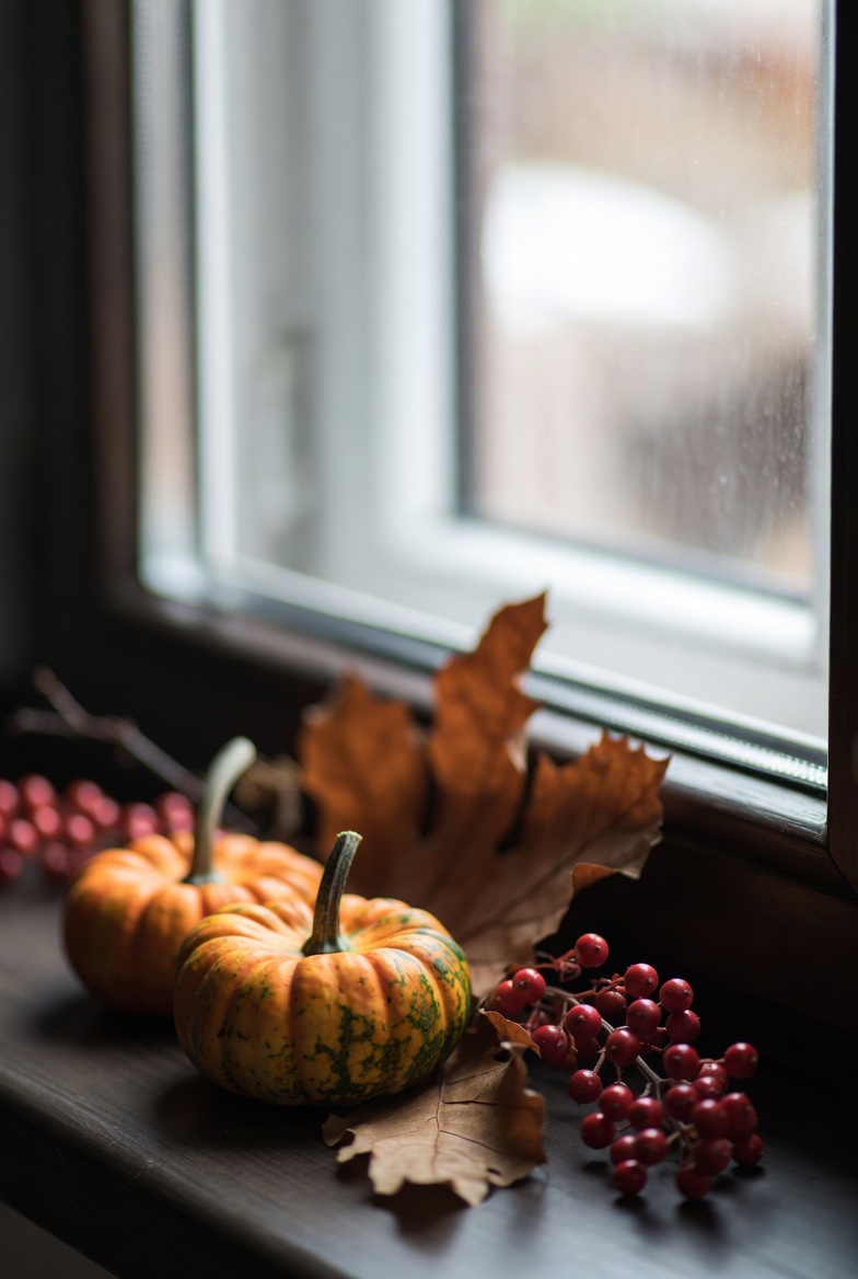 Autumn display by the window Autumn display by the window