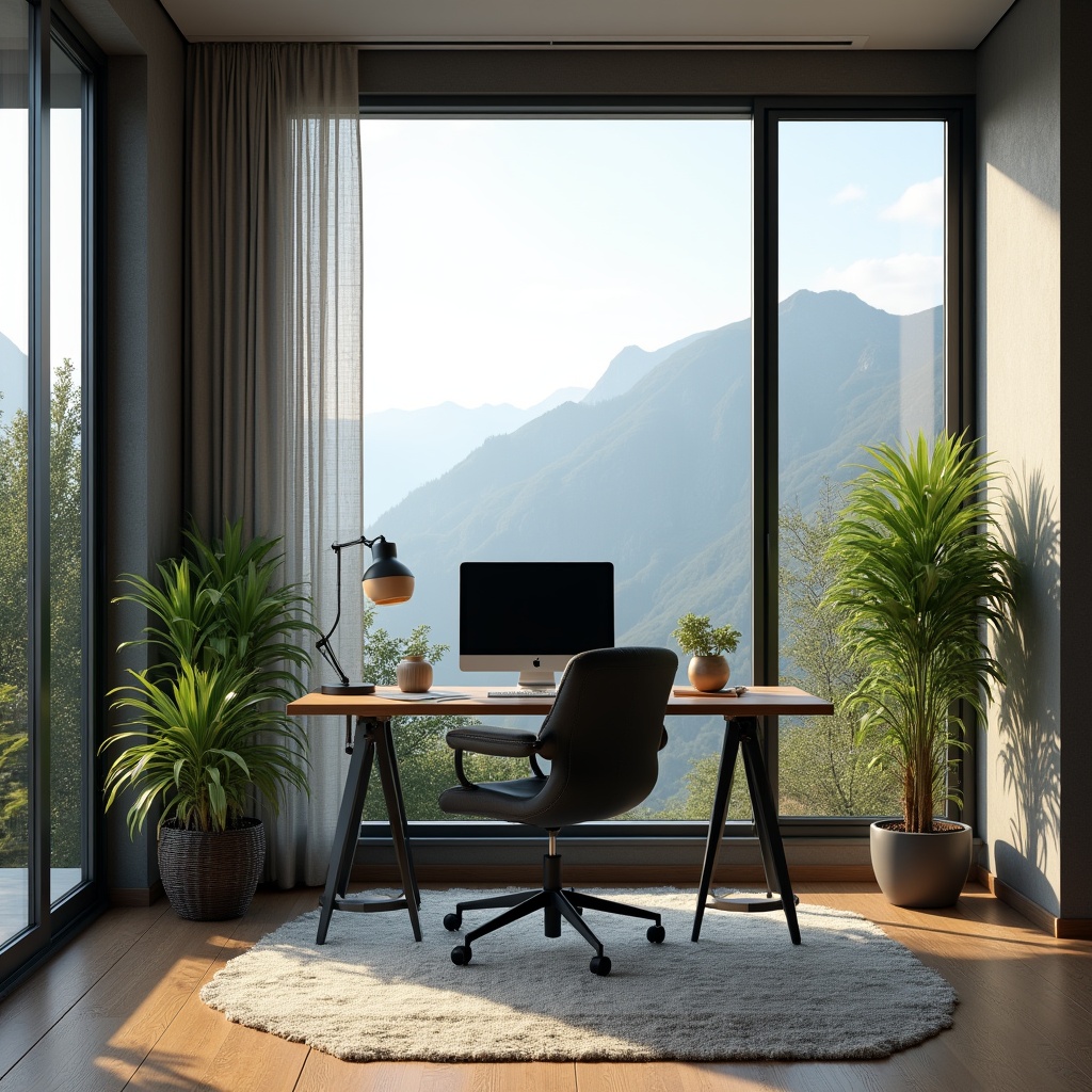 Home office with mountain view Home office with mountain view
