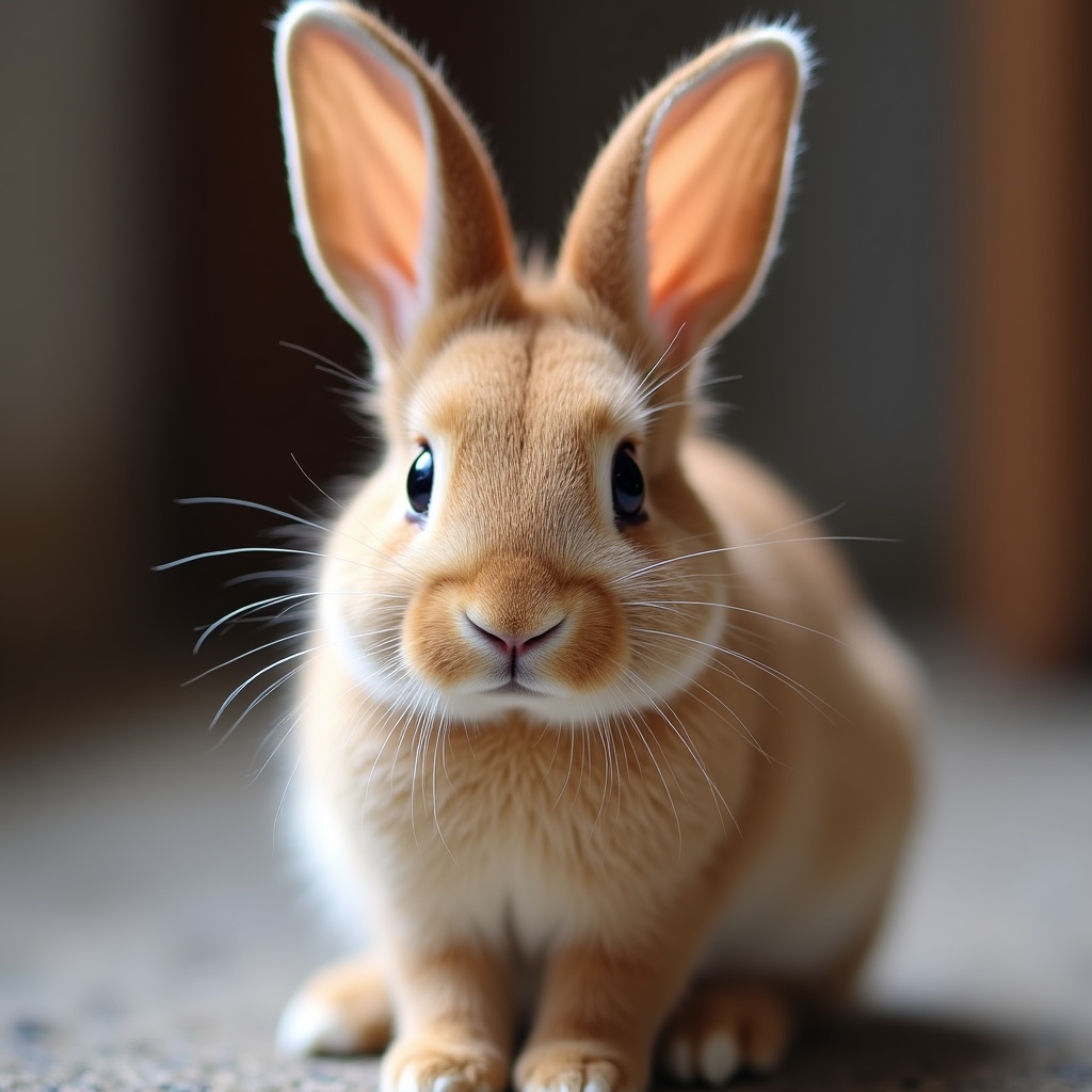 Cute rabbit sitting indoors near a window Cute rabbit sitting indoors near a window