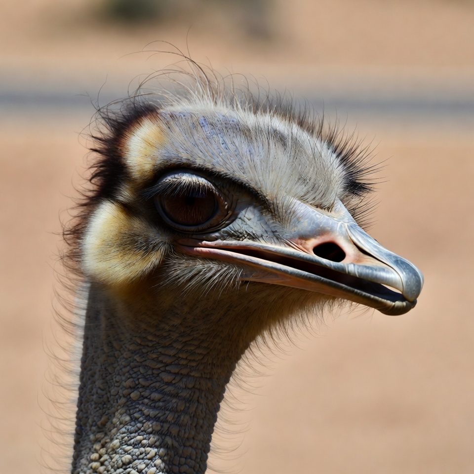 Ostrich close-up at wildlife park Ostrich close-up at wildlife park