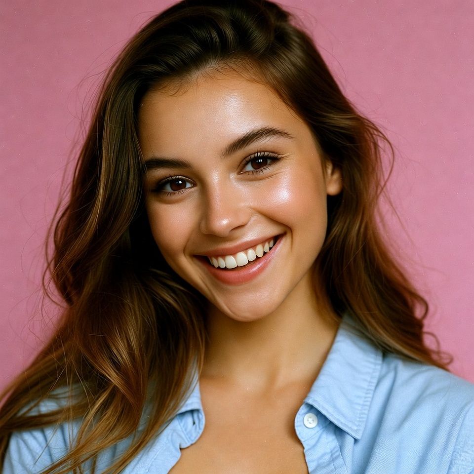 Smiling person with light background Smiling person with light background