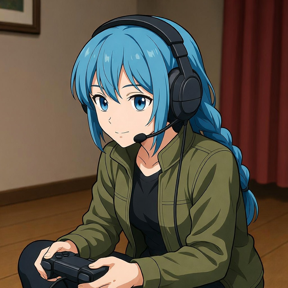 Girl playing video games indoors Girl playing video games indoors
