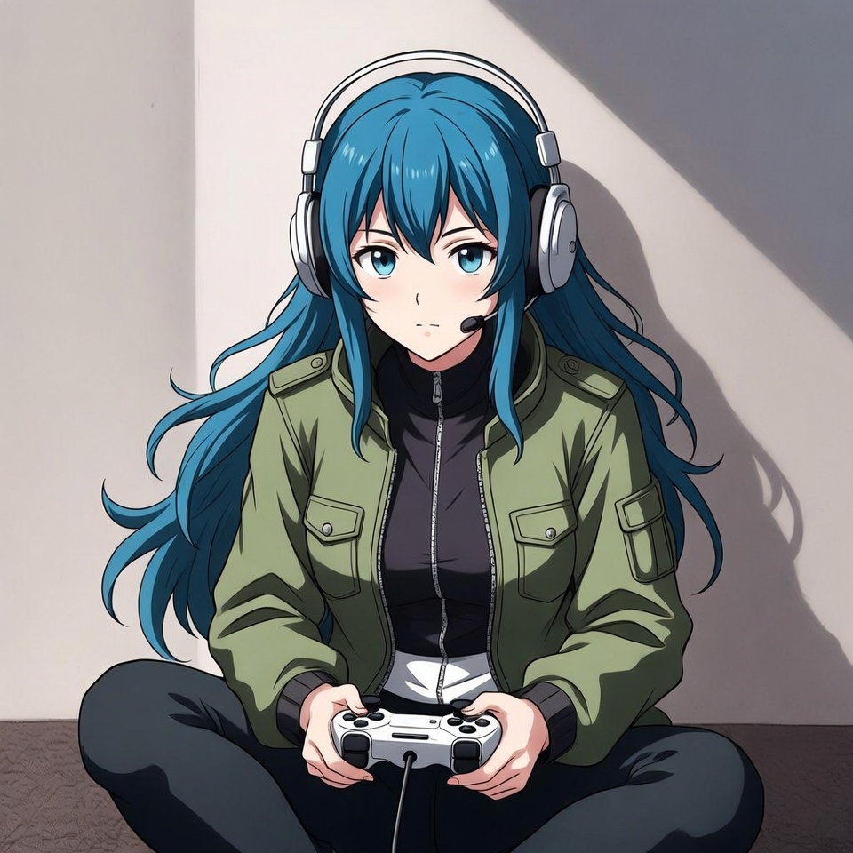 Girl playing video games indoors Girl playing video games indoors