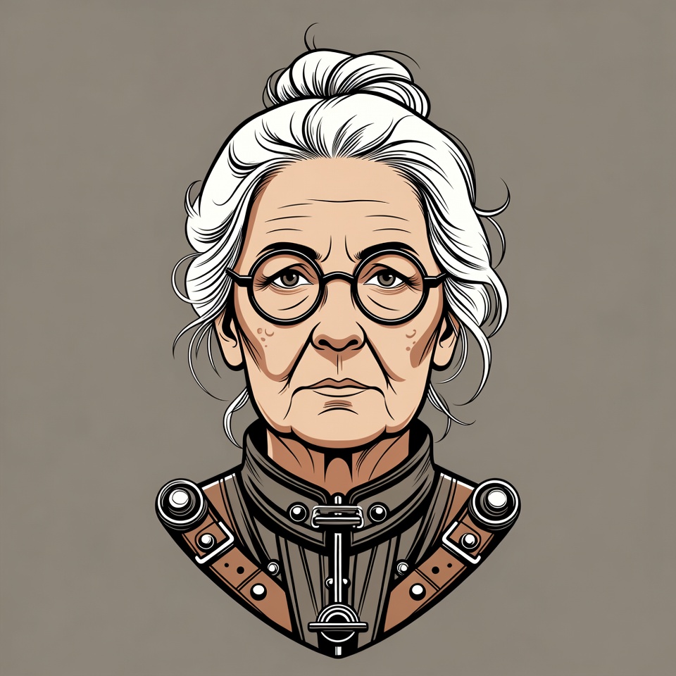 Elderly woman in detailed outfit Elderly woman in detailed outfit