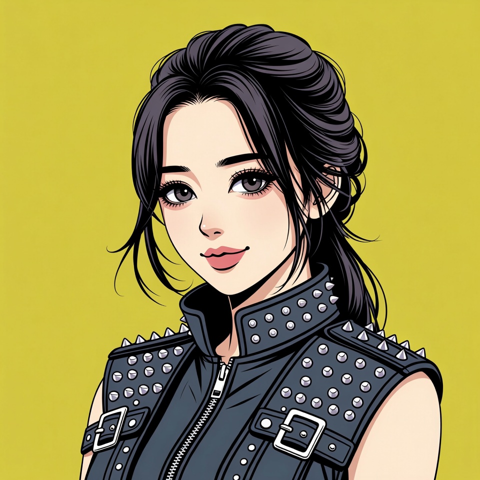 Young woman in stylish outfit Young woman in stylish outfit